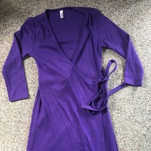 Purple wrap dress